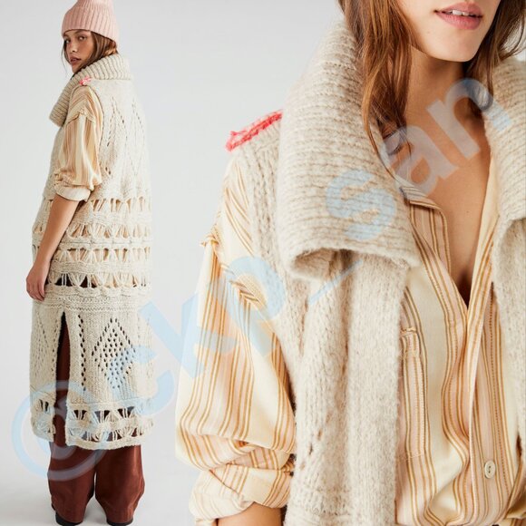 Rare Free People Snowmad Maxi Vest Sz S - Picture 2 of 9
